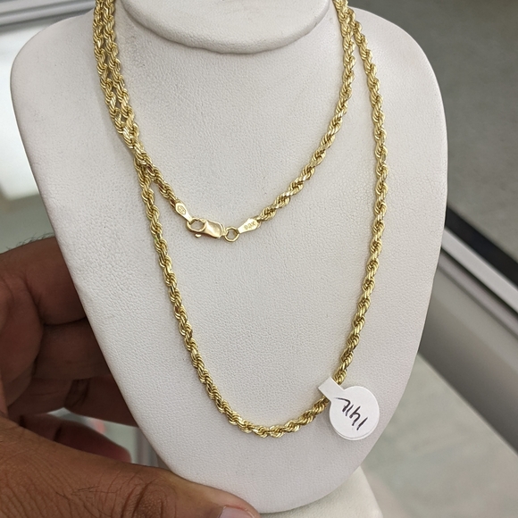 14kt Real gold rope chain 3mm 22 inches